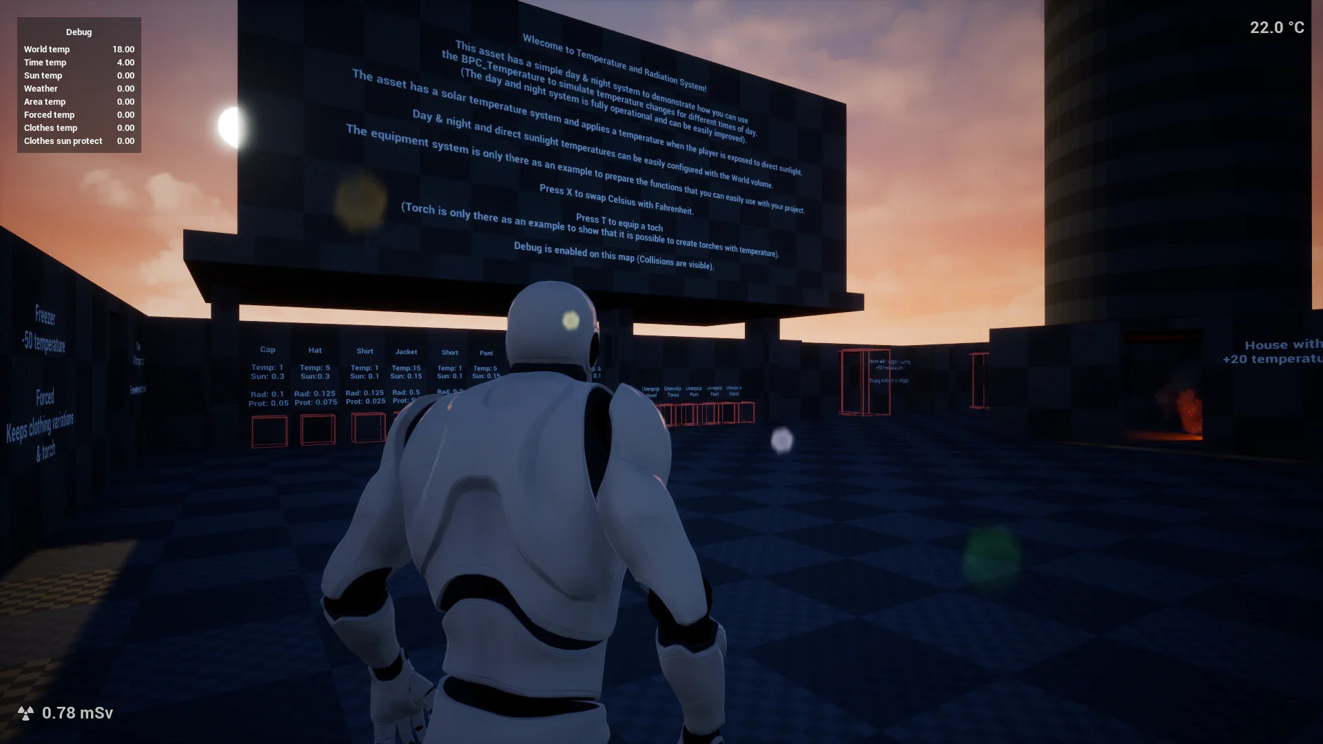 温度与辐射系统（网络同步版 – 含昼夜循环）- Temperature and Radiation System (Replicated – With day and night)