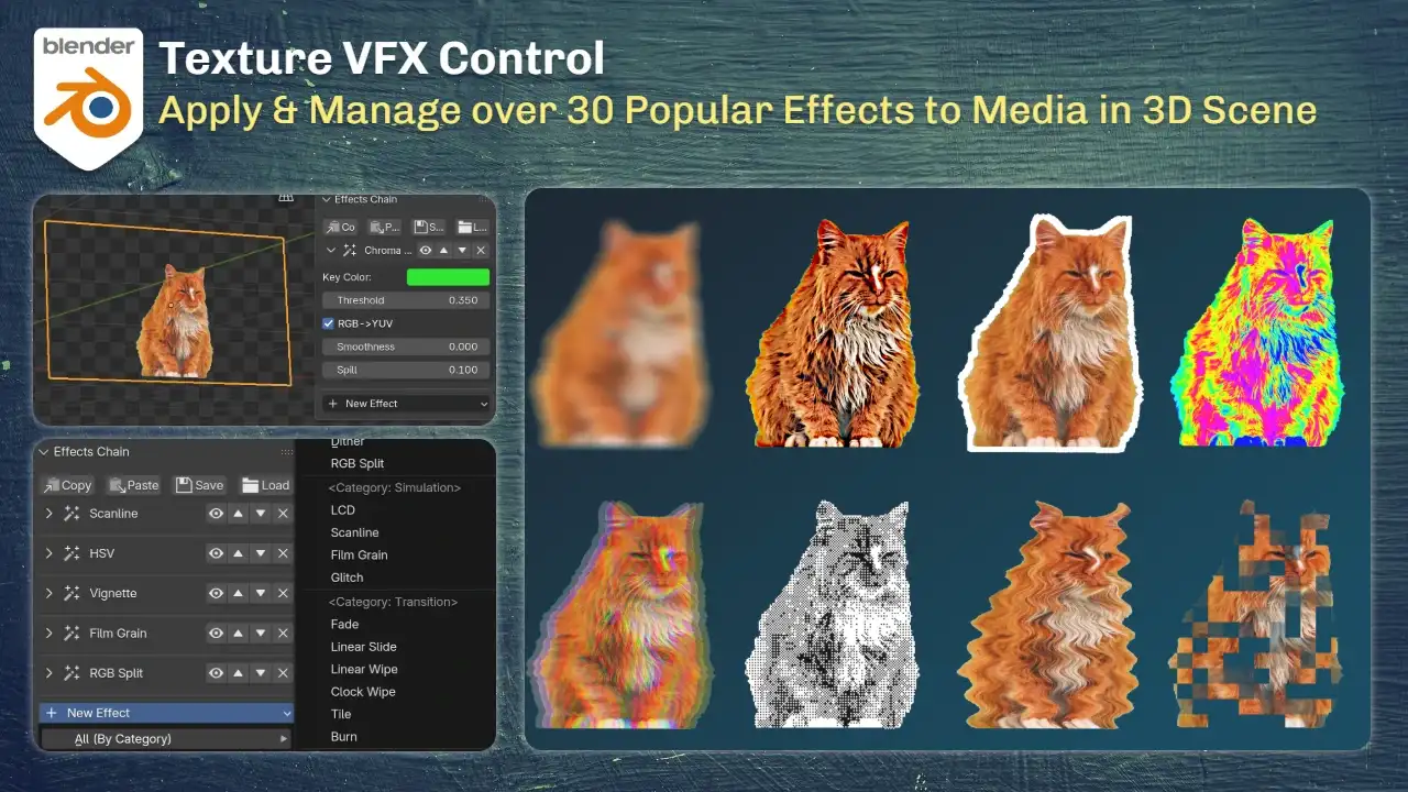 blender视频纹理特效控制插件 – Texture VFX Control v1.0.0