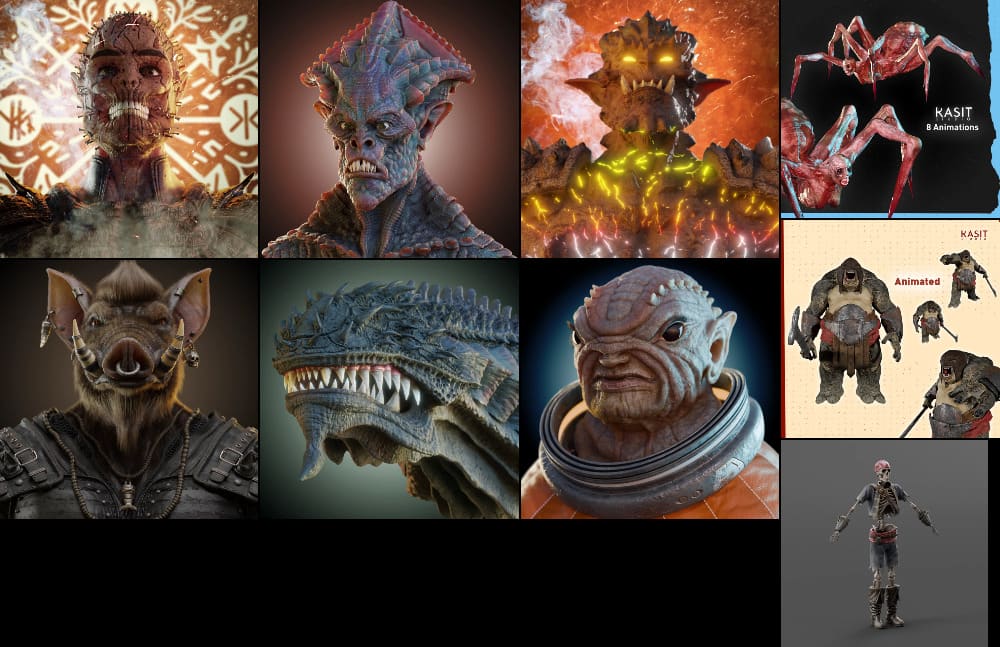 BlenderKit 怪物模型包 2 – BlenderKit Monsters Pack 2