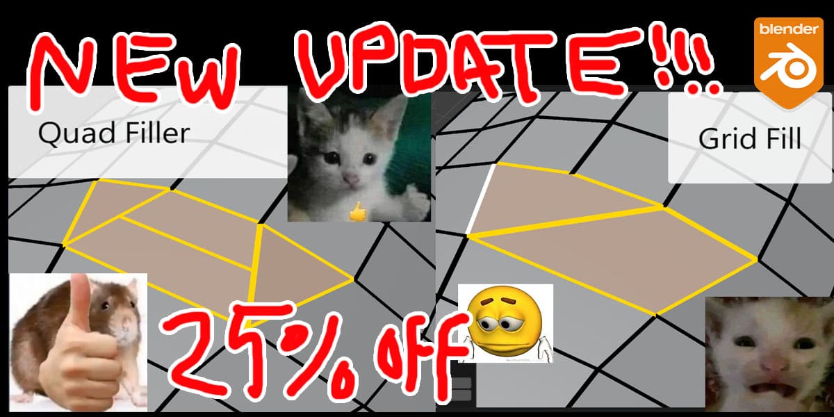 blender四边形拓扑填充插件 – Quad Filler v1.0.2