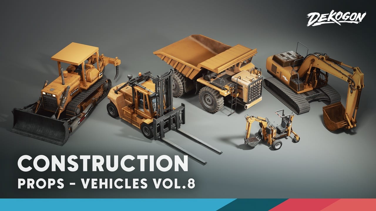 载具第八卷：工程机械（低多边形）- Vehicles VOL.8 – Construction (Low Poly)