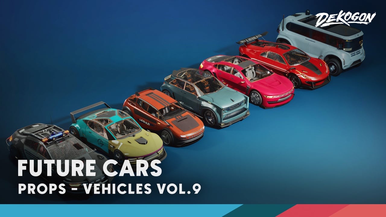 载具第九卷：未来汽车（低多边形）- Vehicles VOL.9 – Future Cars (Low Poly)