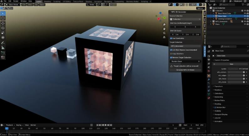 blender程序化生成插件 – WFC 3D Generator v1.3.5
