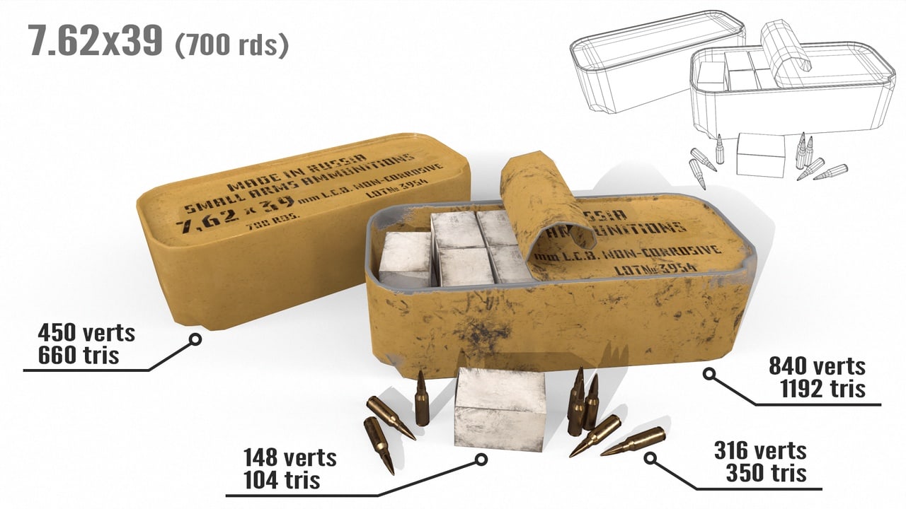 20款弹药箱3D模型包 – 20 Ammo Boxes
