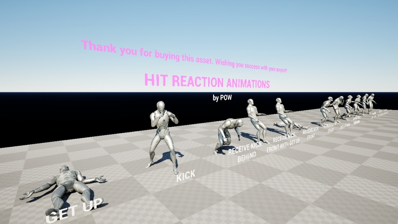 受击反应动画包 – Hit Reaction Animations