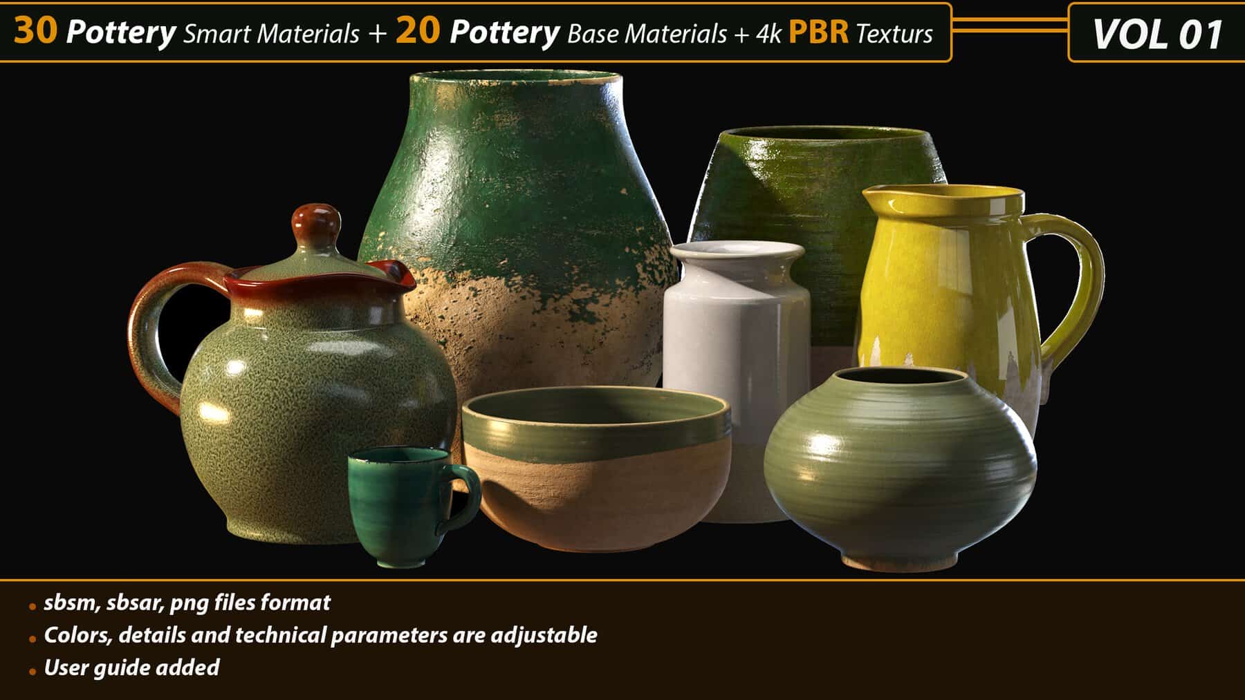 30款陶器智能材质第一卷 – 30 Pottery Smart material Vol01
