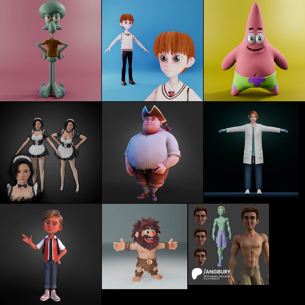 BlenderKit 人形角色模型包 1 – BlenderKit Humanoids Pack 1