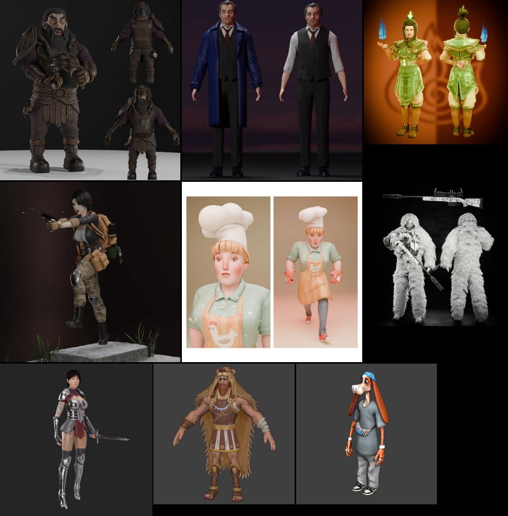 BlenderKit 人形角色模型包 2 – BlenderKit Humanoids Pack 2
