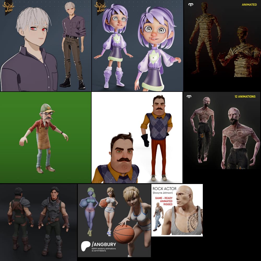 BlenderKit 人形角色模型包 3 – BlenderKit Humanoids Pack 3