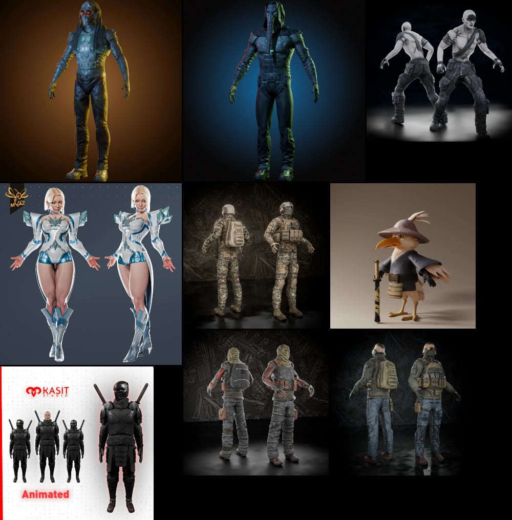 BlenderKit 人形角色模型包 4 – BlenderKit Humanoids Pack 4