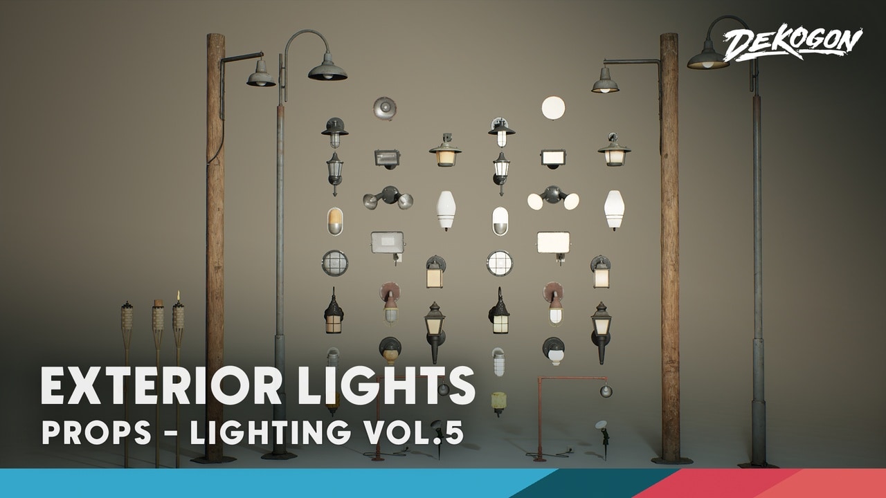 室外灯光资产包第五卷 (Nanite与低多边形版) – Lighting VOL.5 – Exterior Lights (Nanite and Low Poly)