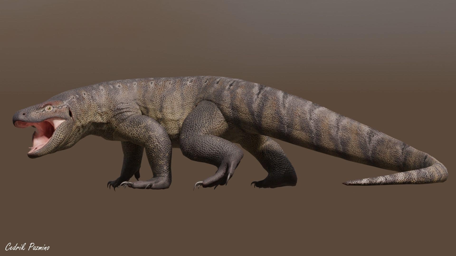 巨蜥恐龙低多边形3D模型 – Megalania dinosaur Low-poly 3D model
