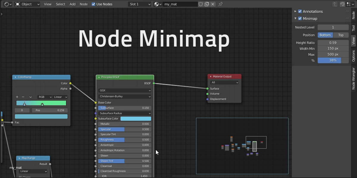 blender节点编辑器导航插件 – Node Minimap v1.0.4