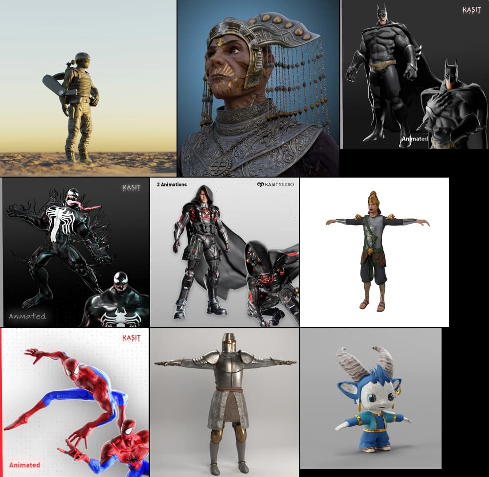 BlenderKit 类人生物包 8 – BlenderKit Humanoids Pack 8
