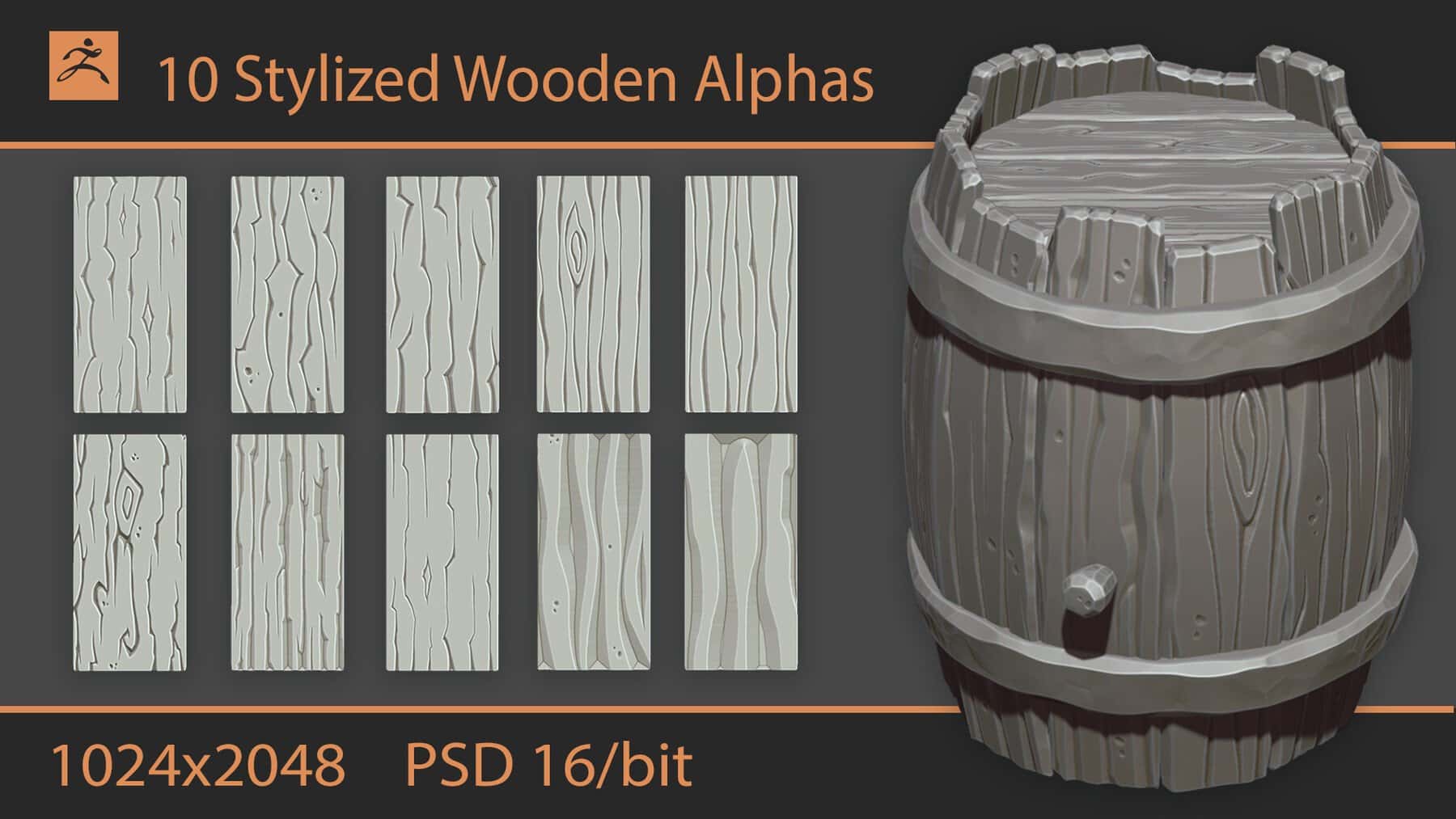 风格化木质Alpha贴图 – Stylized Wooden Alphas