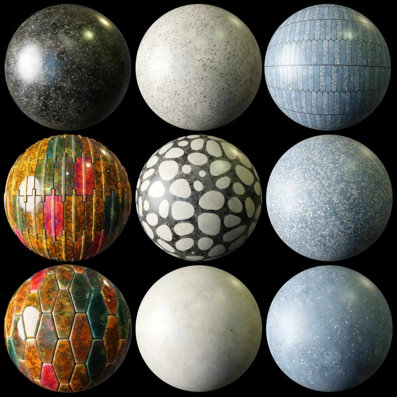 水磨石瓷砖材质集01 – Materials Terrazzo 01