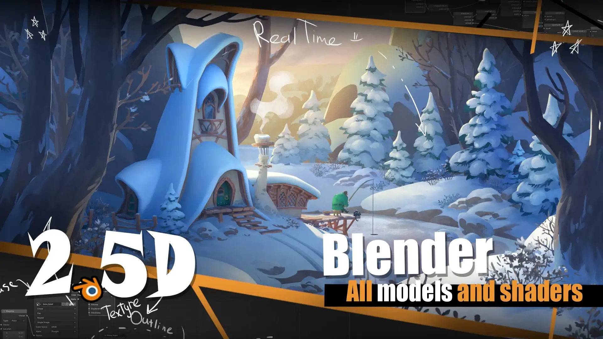 2.5D Blender 冬日场景 + 制作指南 – 冬日时光 – Winder Days – WINTER30