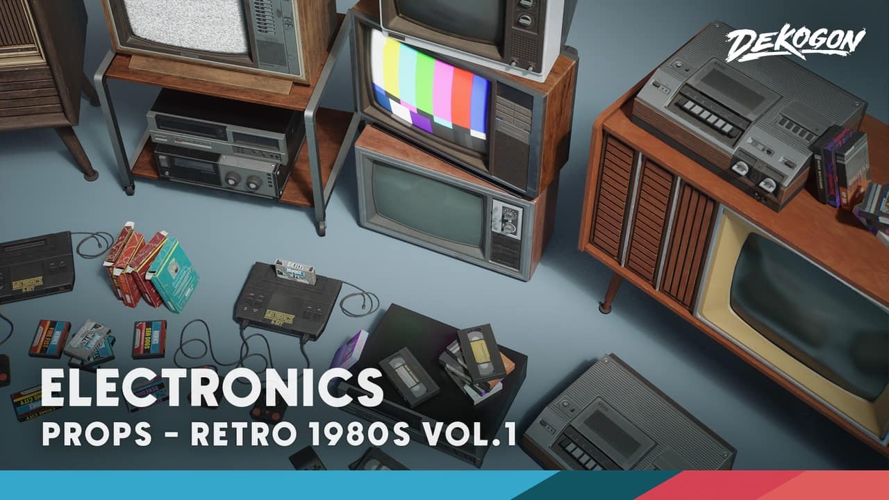 复古80年代 VOL.1 – 电子产品（Nanite与低多边形双版本）- Retro 80’s VOL.1 – Electronics (Nanite and Low Poly)
