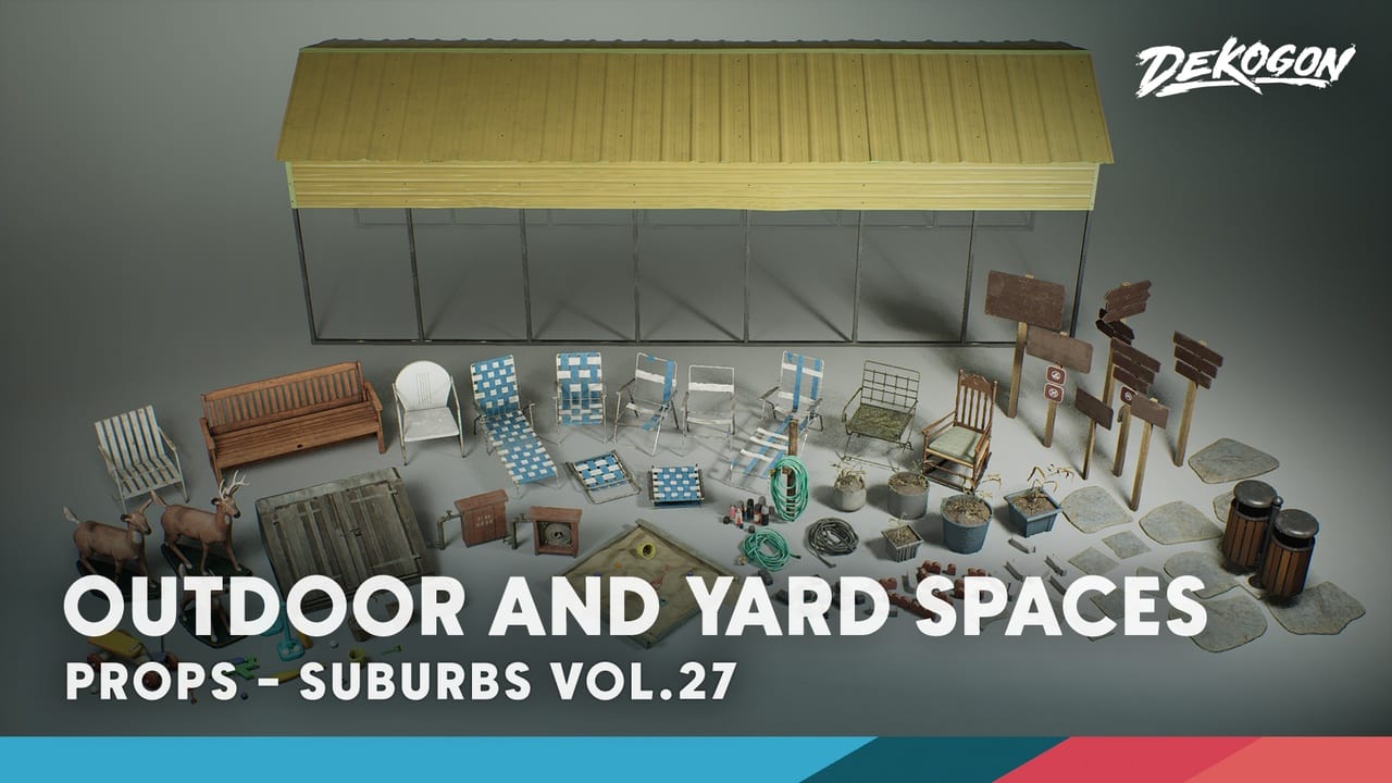 郊区生活 VOL.27 – 户外与庭院空间 – Suburbs VOL.27 – Outdoor and Yard Spaces (Nanite and Low Poly)