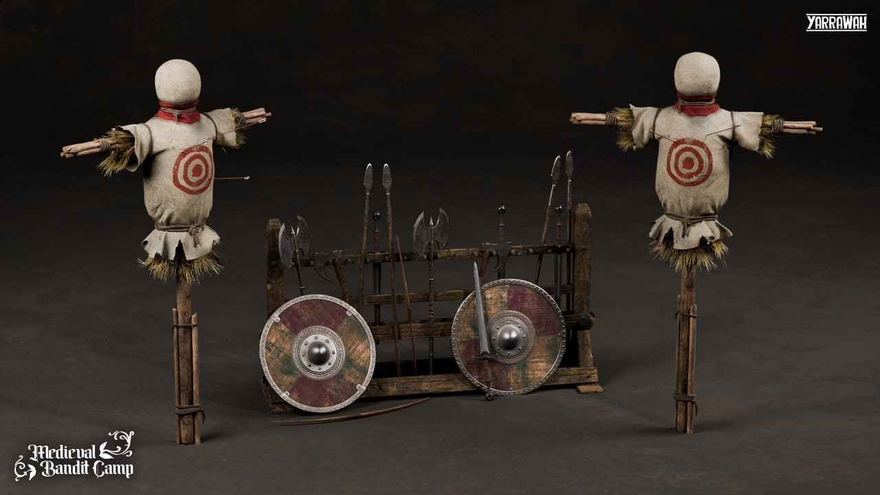 中世纪道具 Vol.3 – 武器架 – Medieval Props Vol.3 – Weapon Rack