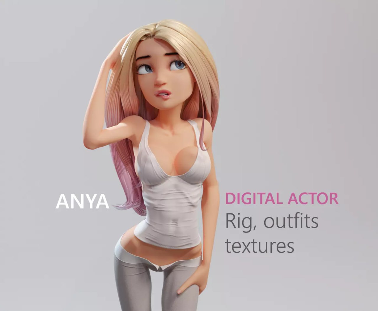 Anya 风格化数字角色 3D 模型 – Anya Stylized Digital Actor 3D model