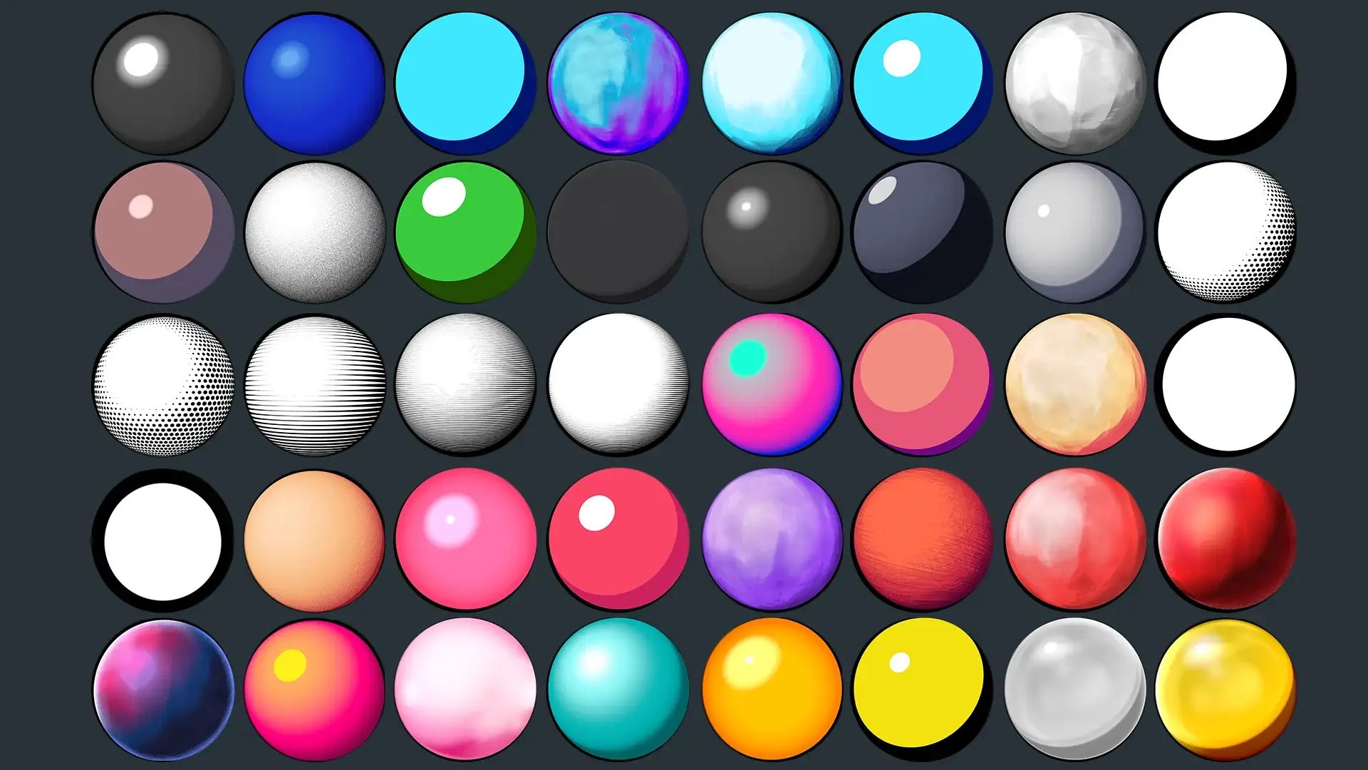 卡通着色器 MatCap 材质包 – Toon Shader MatCap Pack