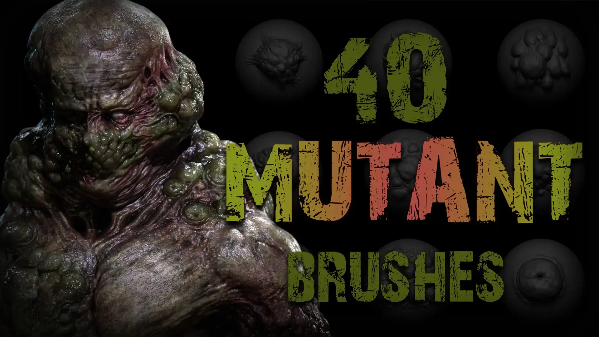 Zbrush + Blender – 40款变异生物VDM笔刷 – Zbrush + Blender – 40 Mutant VDM Brushes