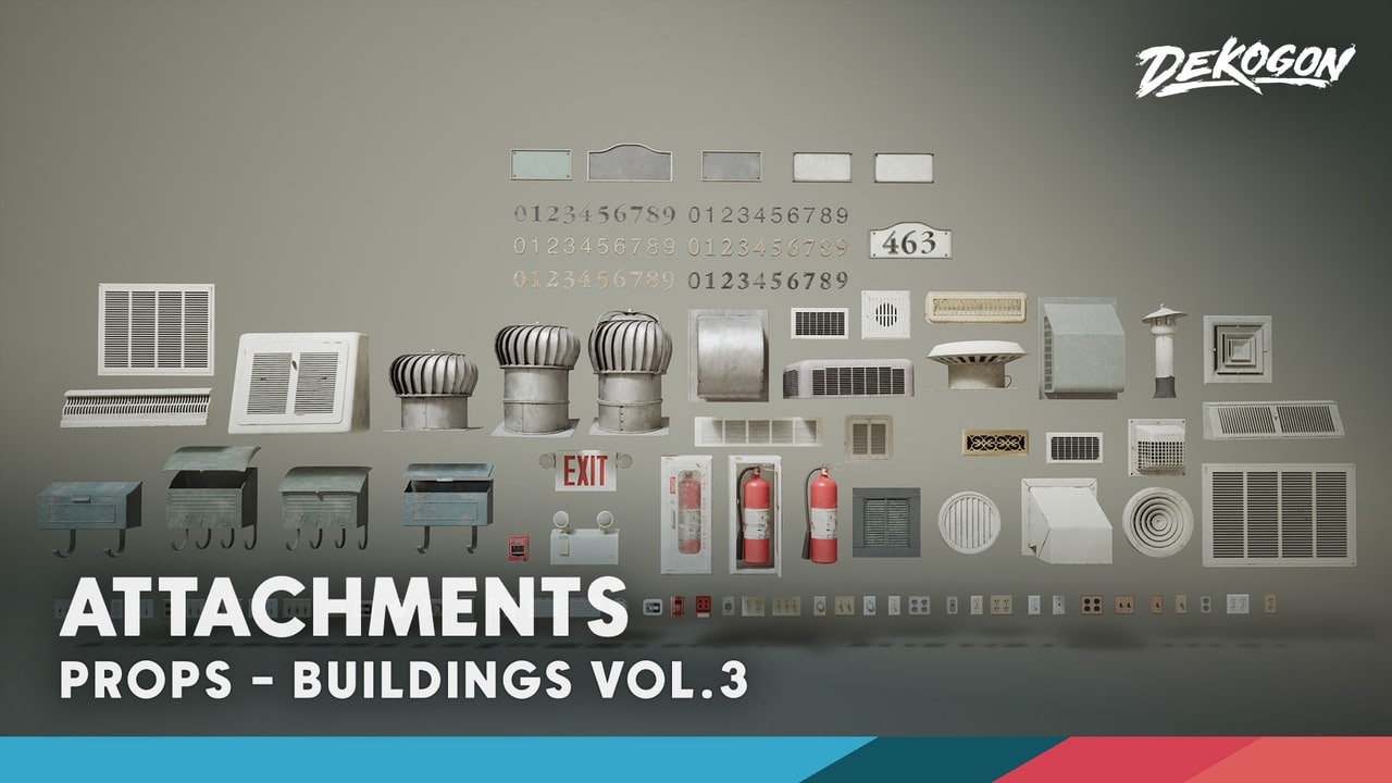 建筑 VOL.3 – 建筑附件（Nanite与低多边形） – Buildings VOL.3 – Attachments (Nanite and Low Poly)
