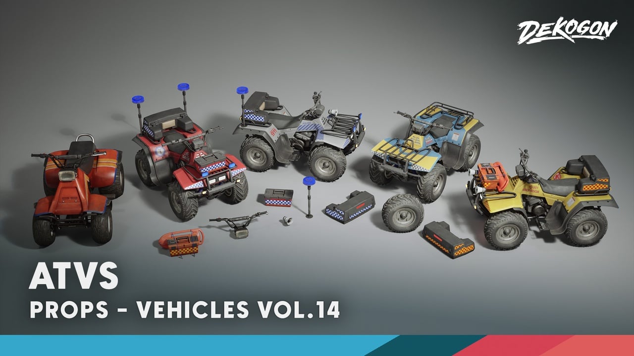 载具 VOL.14 – ATV 全地形车（低多边形）- Vehicles VOL.14 – ATV Vehicles (Low Poly)