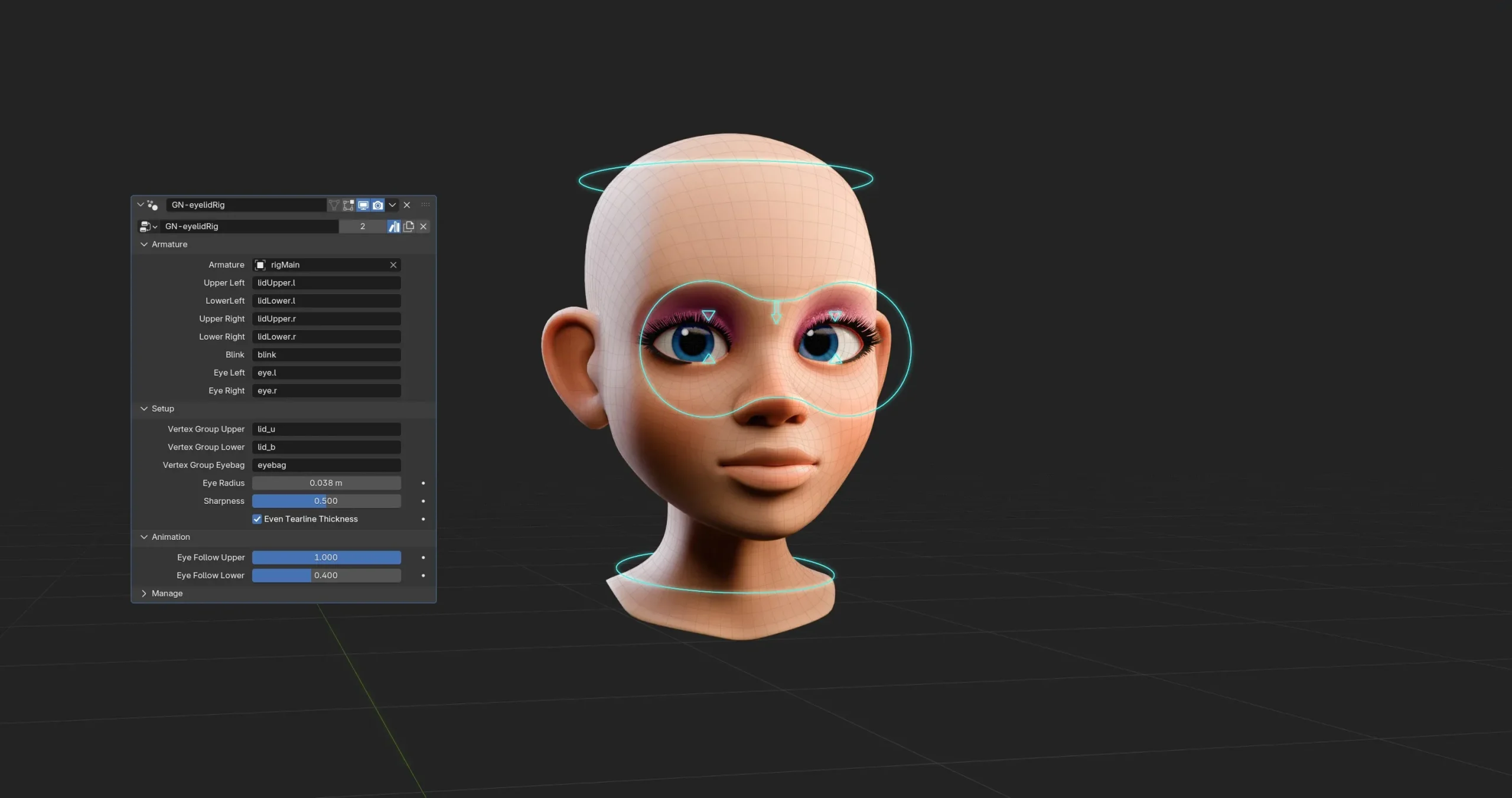 几何节点眼睛绑定 – Geonodes Eye Rig