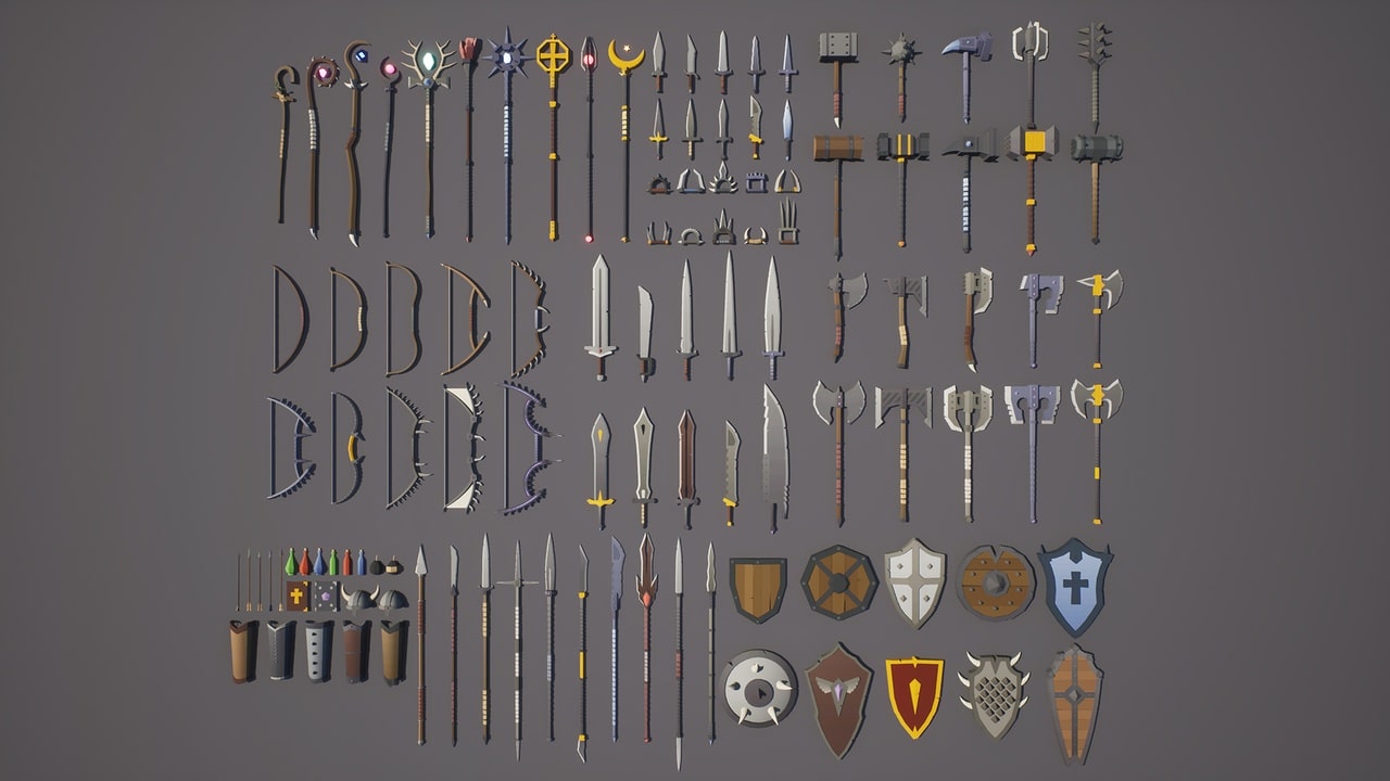 低多边形RPG奇幻武器 – Low Poly RPG Fantasy Weapons
