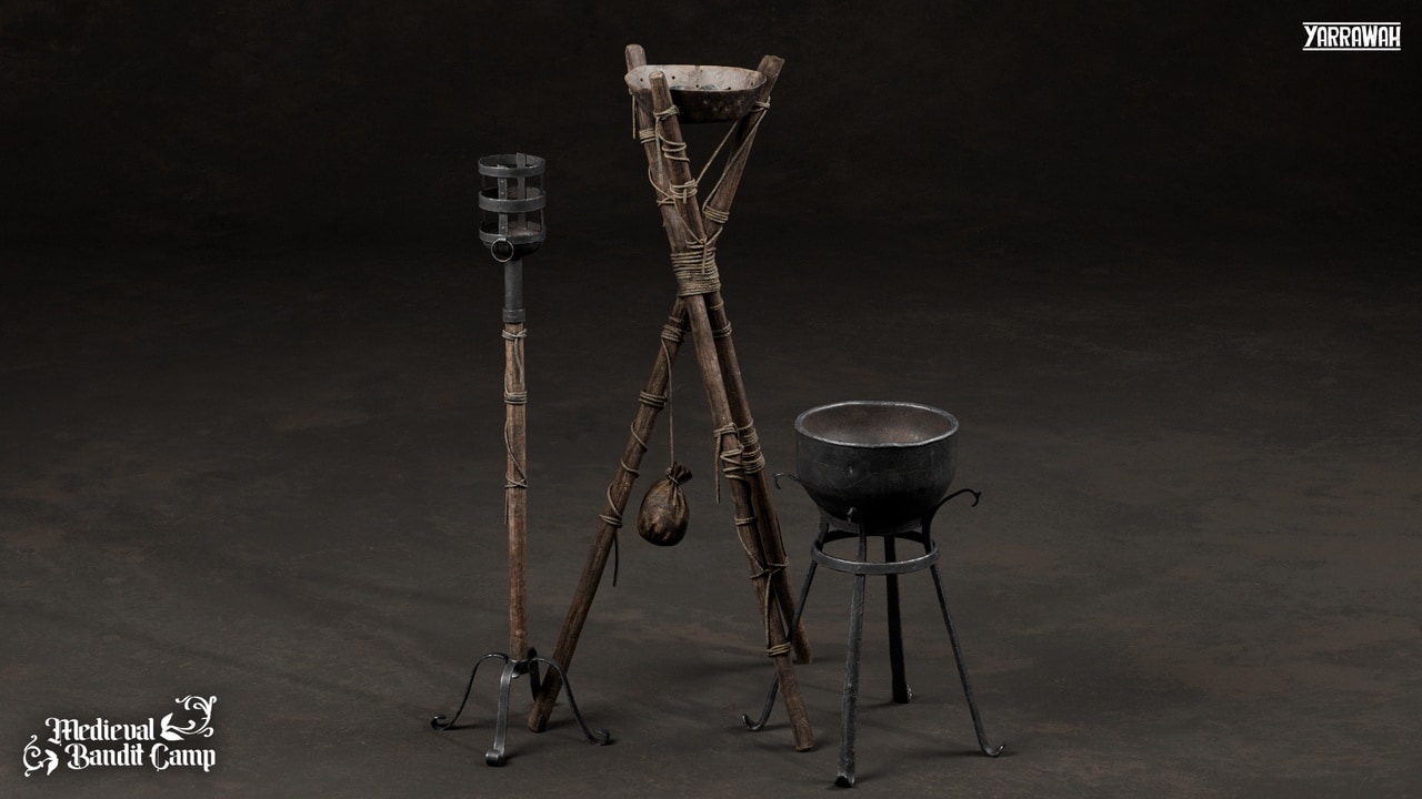 中世纪道具 Vol. 5 – 火把与火盆 – Medieval Props Vol. 5 – Torches & Braziers