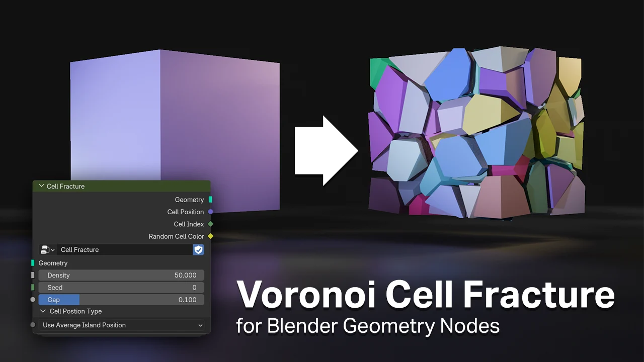 Voronoi 单元格破碎 – Blender 几何节点 – Voronoi Cell Fracture