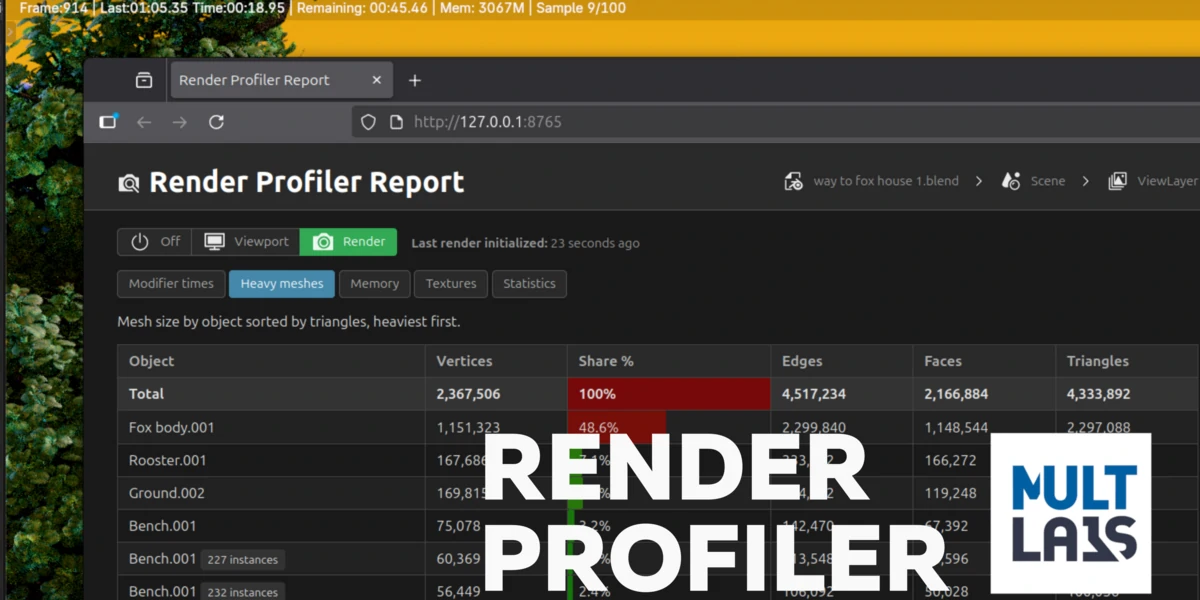 blender渲染性能分析插件 – Render Profiler v0.9.4