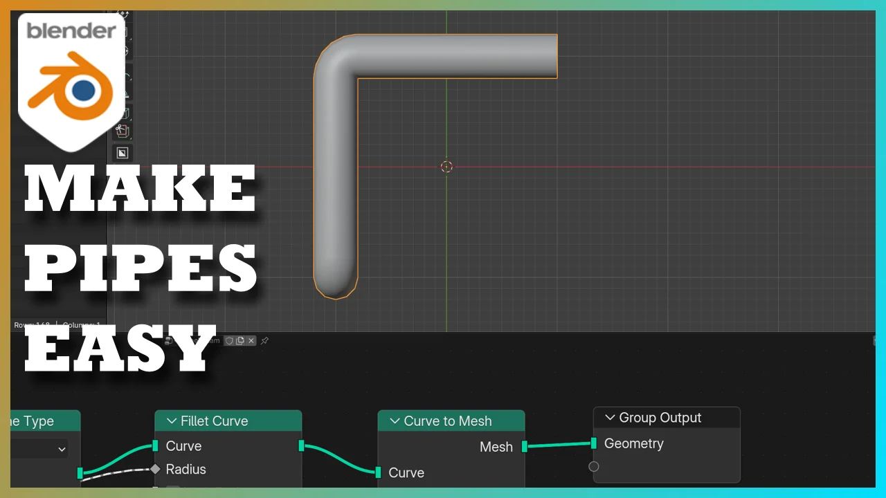 简易管道 Blender 5.1 几何节点 – 免费下载 – Easy Pipes Blender 5.1 Geometry Nodes – Free Download