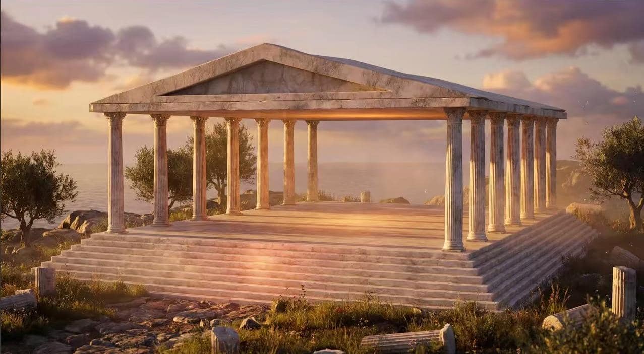 几何节点 – 希腊神庙（适用于 Blender 5.1）- Geometry Nodes – Greek Temple for Blender 5.1
