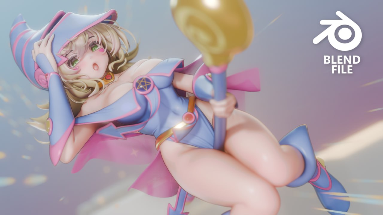 黑魔导女孩（Blend文件）- Dark Magician Girl (blend file)