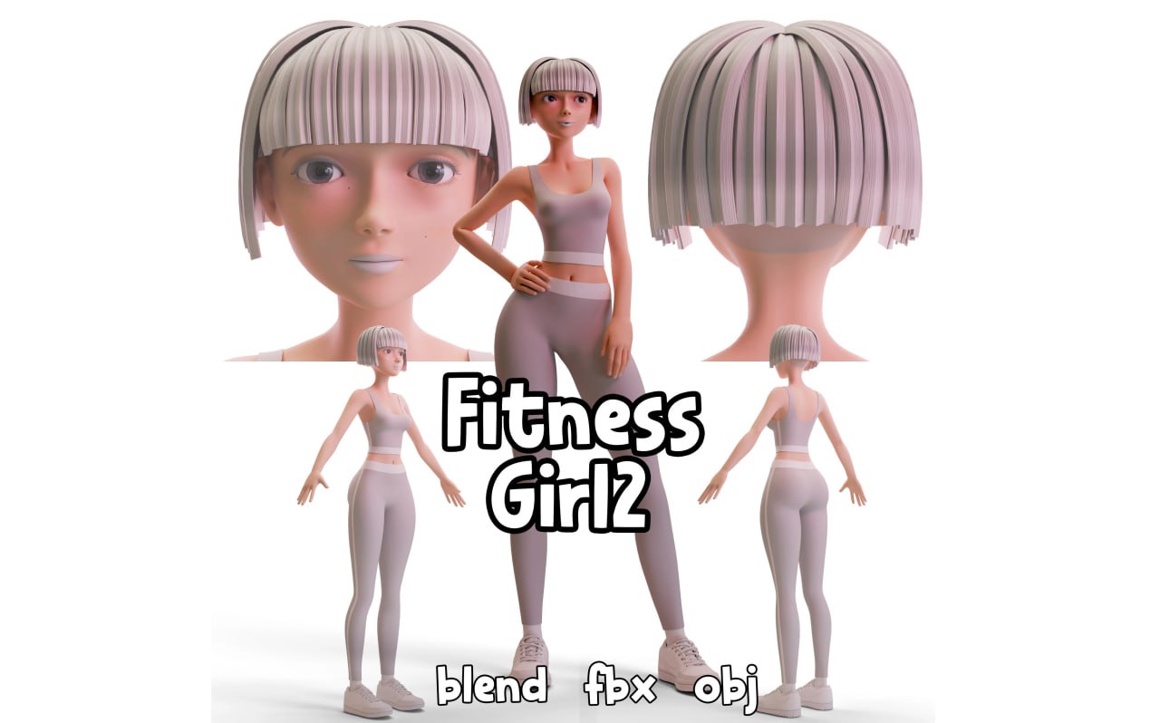 风格化健身女孩 2 – Stylized Fitness Girl 2