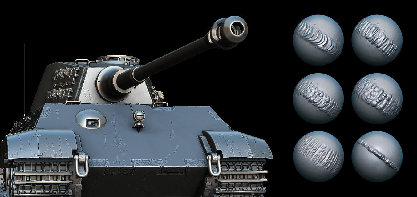 ZBrush 切割金属与焊接笔刷 – Cutted metal and Welding Brushes for Zbrush