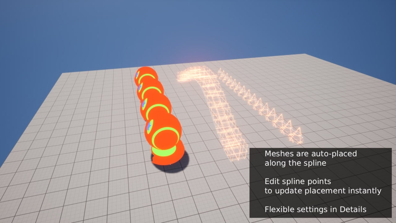 样条线网格工具 – 模块化路径构建器 – Spline Mesh Tool – Modular Path Builder
