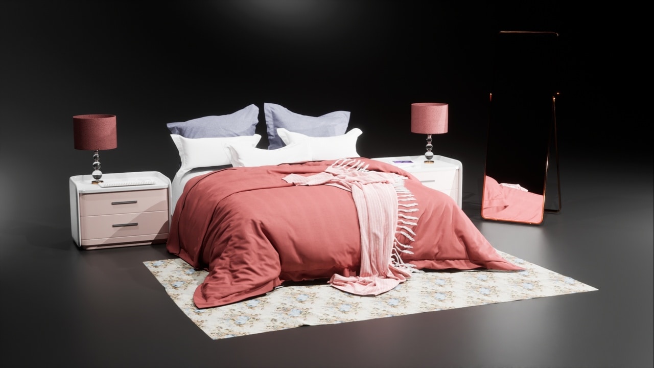 玫瑰卧室 – 资产包 – Rose Bedroom – Asset Pack