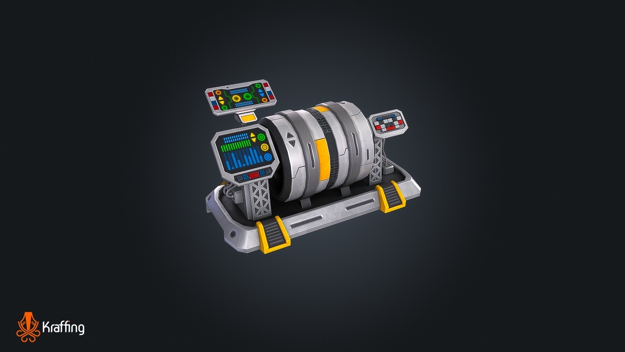 科幻发电机 V1 – 未来能源 – 游戏就绪 PBR – SCI-FI Generator V1 – Futuristic Energy – Game Ready PBR