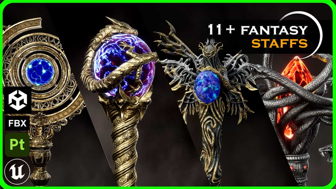 11+ 暗黑奇幻法杖 – 11+ Dark Fantasy Staff
