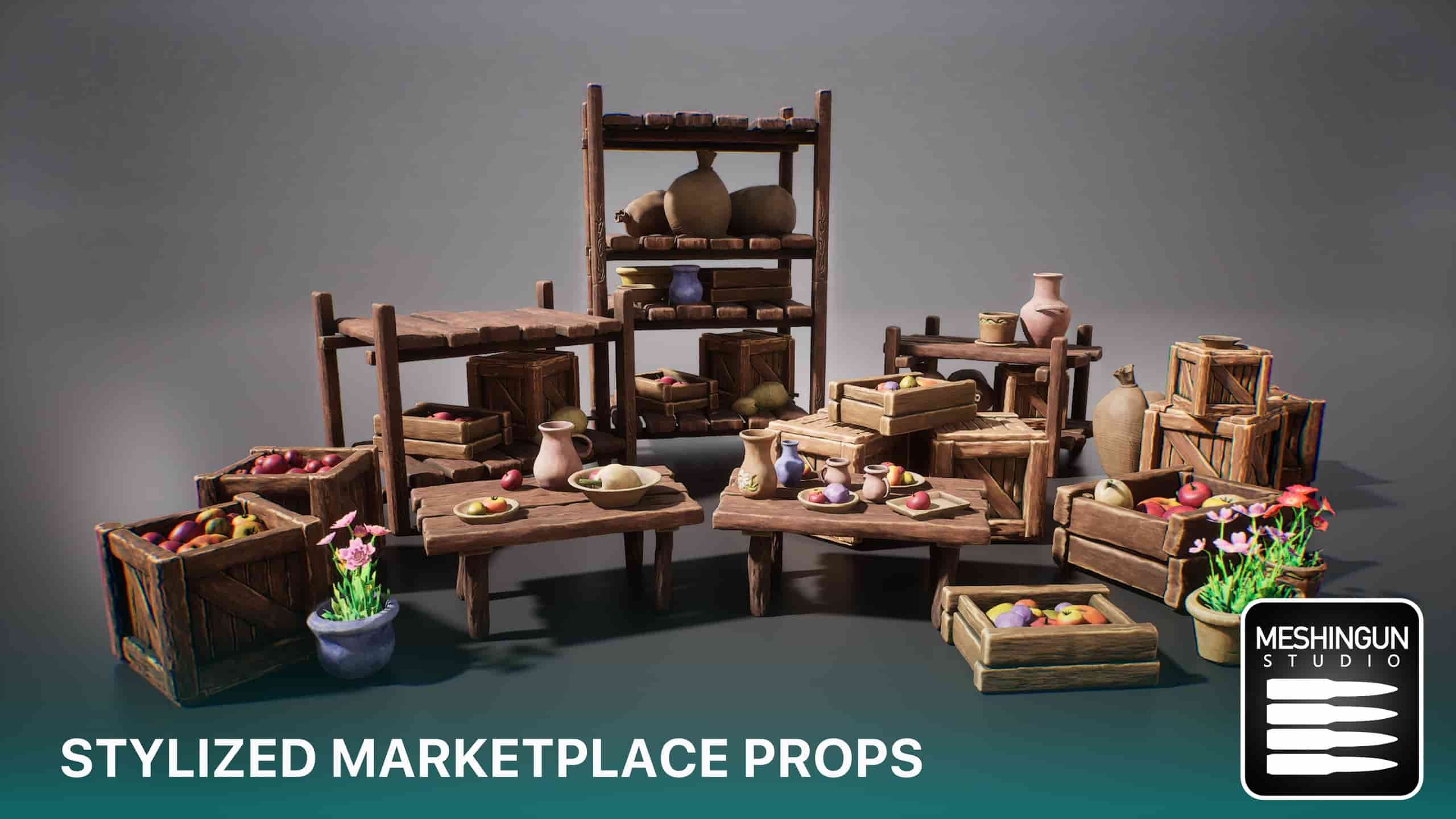 风格化集市道具 – Stylized Marketplace Props