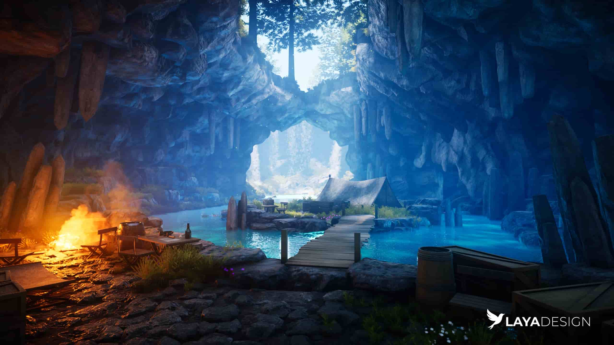 中世纪幻想洞穴营地 – Medieval Fantasy Cave Camp