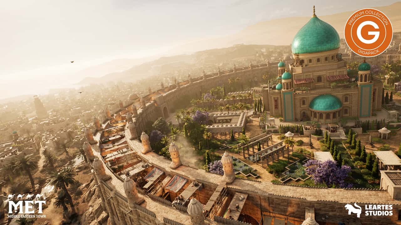 中东城镇超级包 w/ 关卡 PCG（清真寺、宫殿、集市、城市）- Middle Eastern Town Gigapack w/ Level PCG ( MET, Palace, Bazaar, City)