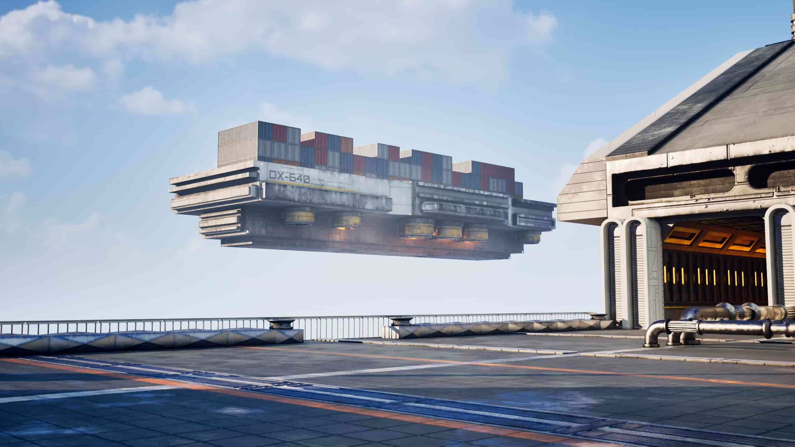 科幻货运飞船 – Sci-Fi Flying Cargo Ship