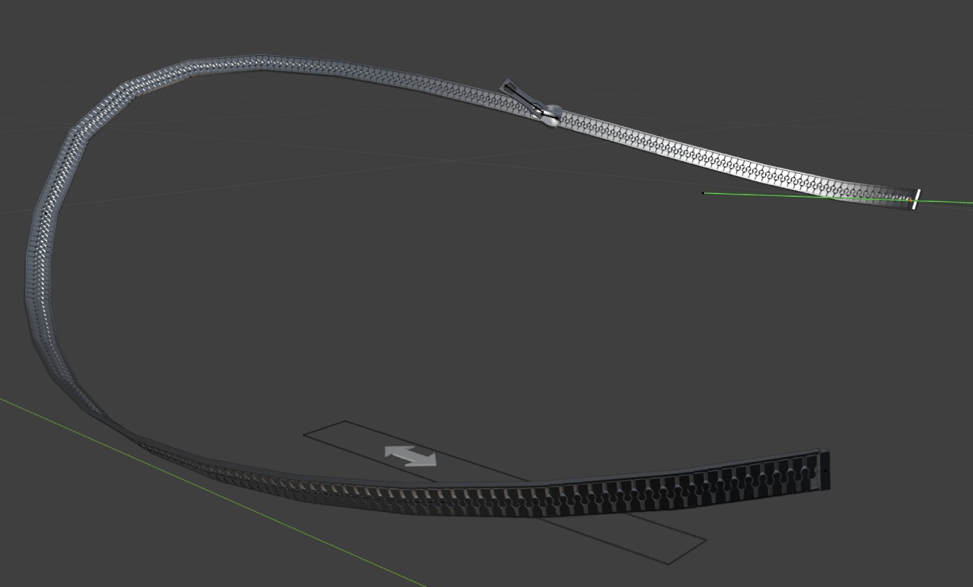 免费 Blender 拉链（带曲线控制）- Free 3D Zipper for Blender (with Curve)