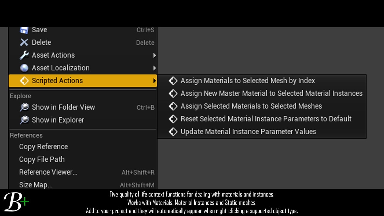 Blutility Plus – 材质与实例工具 – Blutility Plus – Material and Instance Options