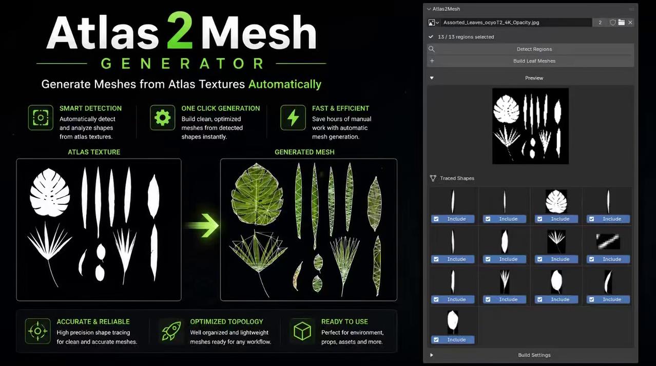 blender贴图集转网格插件 – Atlas2Mesh v1.0.0